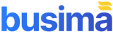 Logo of 'busima' with a blue font and yellow graphical element.