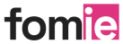 Logo of a company named "tomie" with lowercase letters and pink and gray colors.